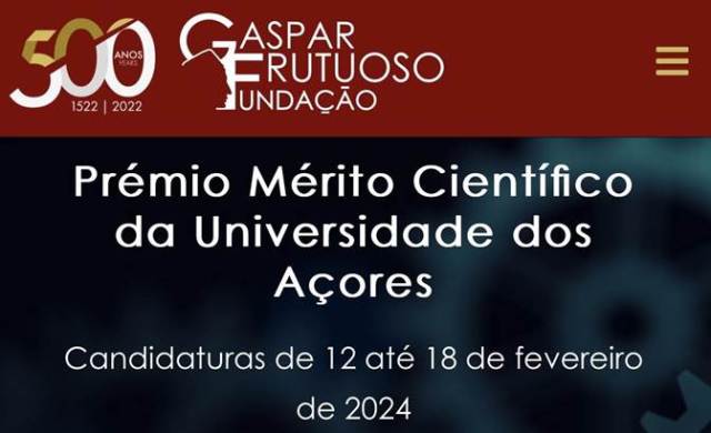 Prémio Mérito Científico da Universidade dos Açores